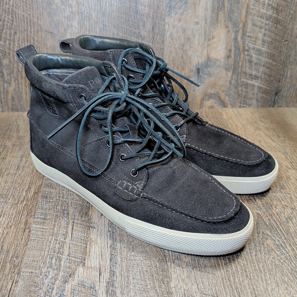 Ralph Lauren Polo Tavis Boots Black Leather Suede Sneakers Men's Size 11.5 D